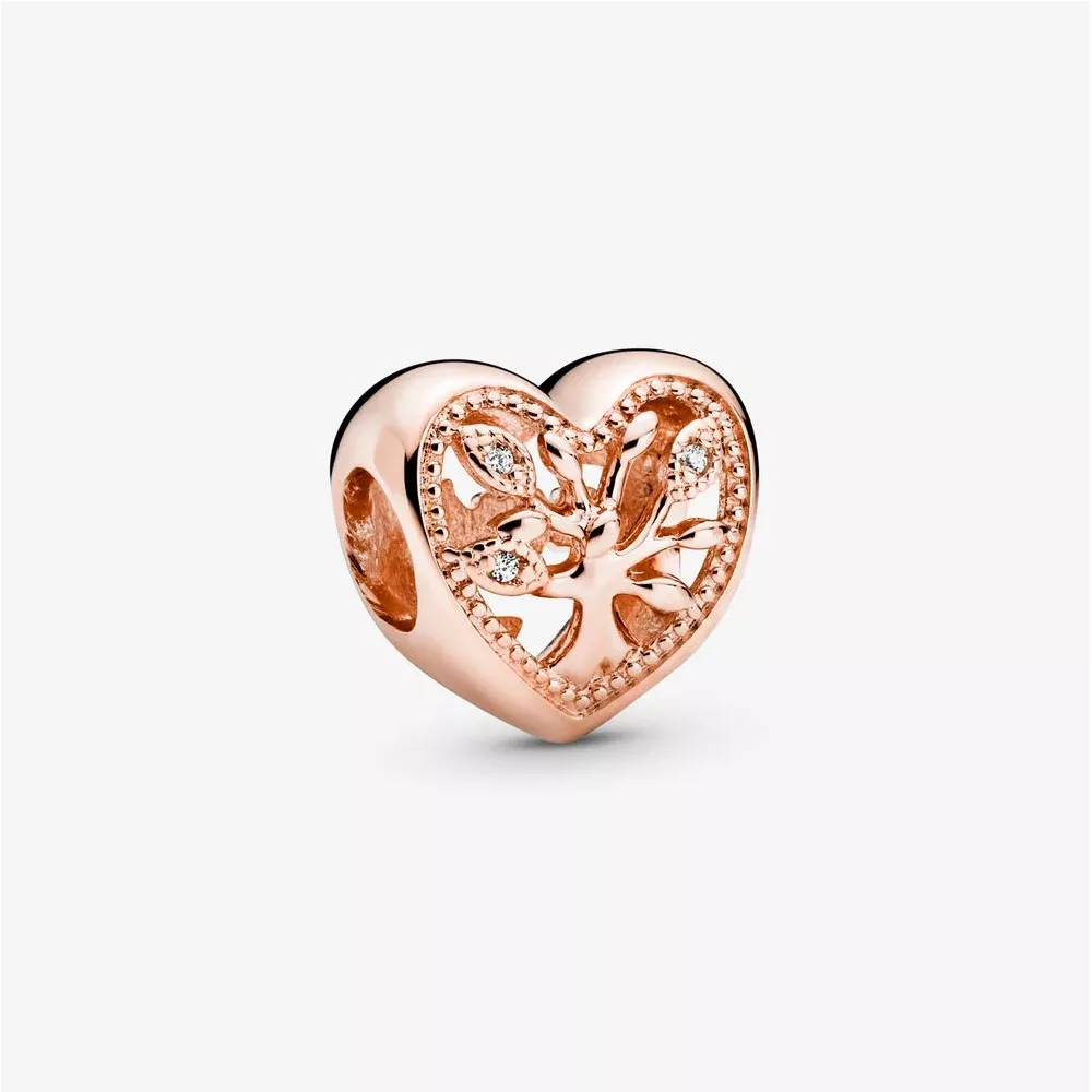 PANDORA Přívěsek Děrované srdce s rodinným stromem 788826C01